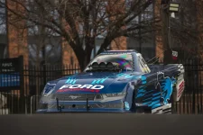 NHRA Mustang Dark Horse Funny Car während der Auftaktveranstaltung der Motorsport-Saison 2024 von Ford Performance enthüllt
